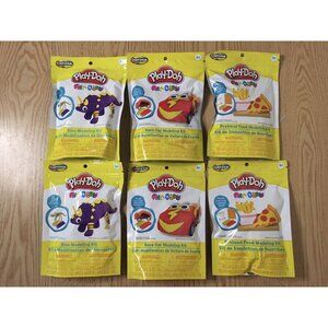 New Bundle Of 6 Play-Doh Air Clay Modeling Kits Food Race Car Dino